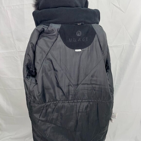 NuAGE DROOPY LOSE FIT WINTER JACKET VELEVITY FEEL WITH FUR HOODIE - Picture 8 of 10